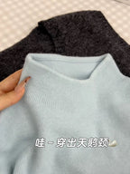 2025-ci ilin payız ayı üçün yumşaq və rahat yaxalıqlı sviter, sadə və dəbli, hündür yaxalı toxunma alt qat, qış topu