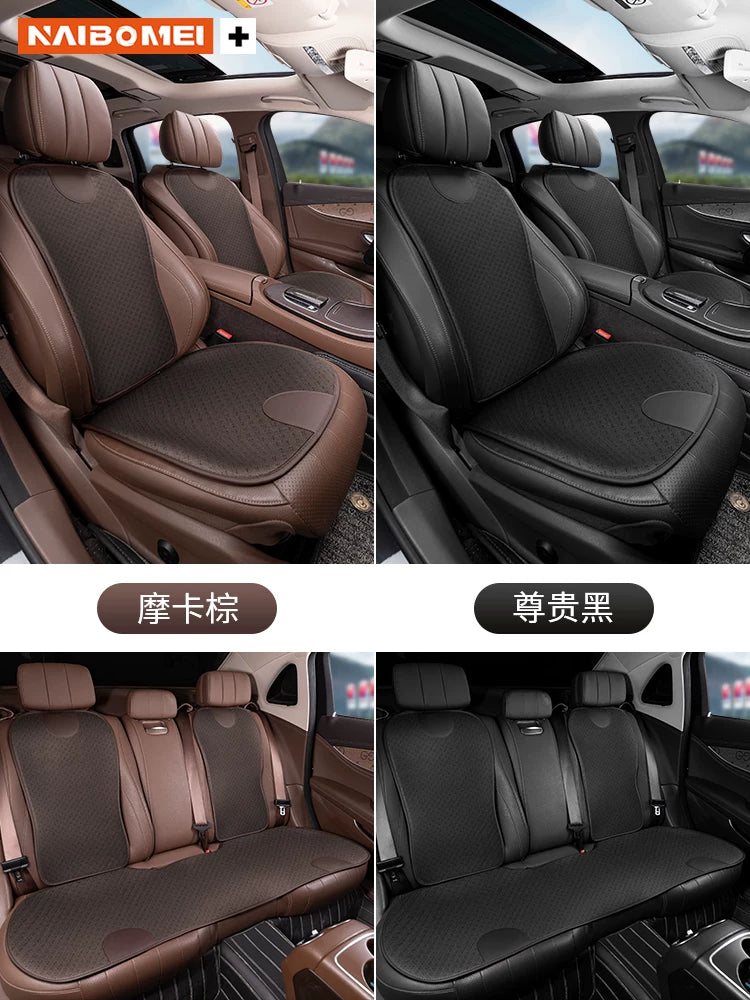 Car seat covers, ice silk ventilated seat covers, breathable and sweat-absorbent for all seasons, front and rear lumbar support cushions, interior accessories