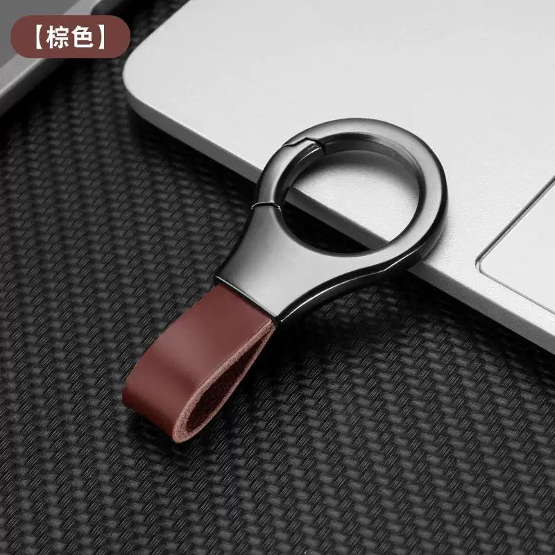 Genuine leather car key chain, unisex, simple and stylish, designed for car keys, waist hanging style, anti-lost.