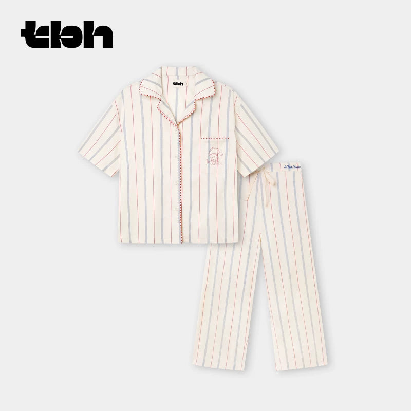 tbh Brutalist Home Little Prince Dreamer Tencel Pambıq Ev Geyimi Dəsti Hər Mövsüm Kənarda Geyinilə bilər Cüt Pijama