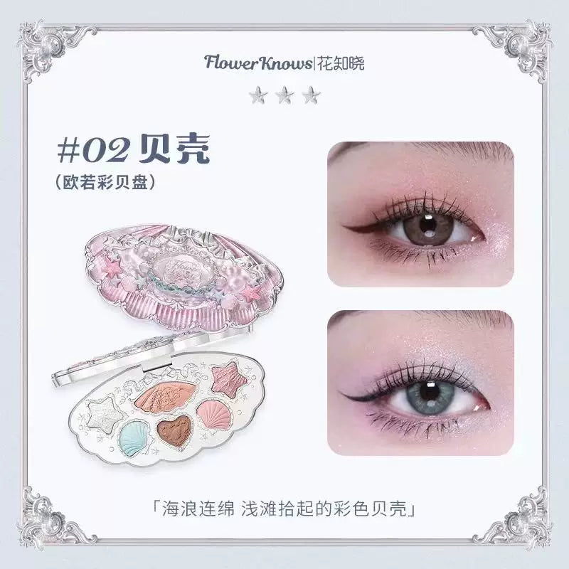Flower Knows Göz Kölgəsi Palitrası: Swan Ballet Earth Tones Çoxfunksiyalı Vurğulayıcı Çəhrayı və Ağ Swan Melon Palitrasında Dumanlı Göz Kölgəsi