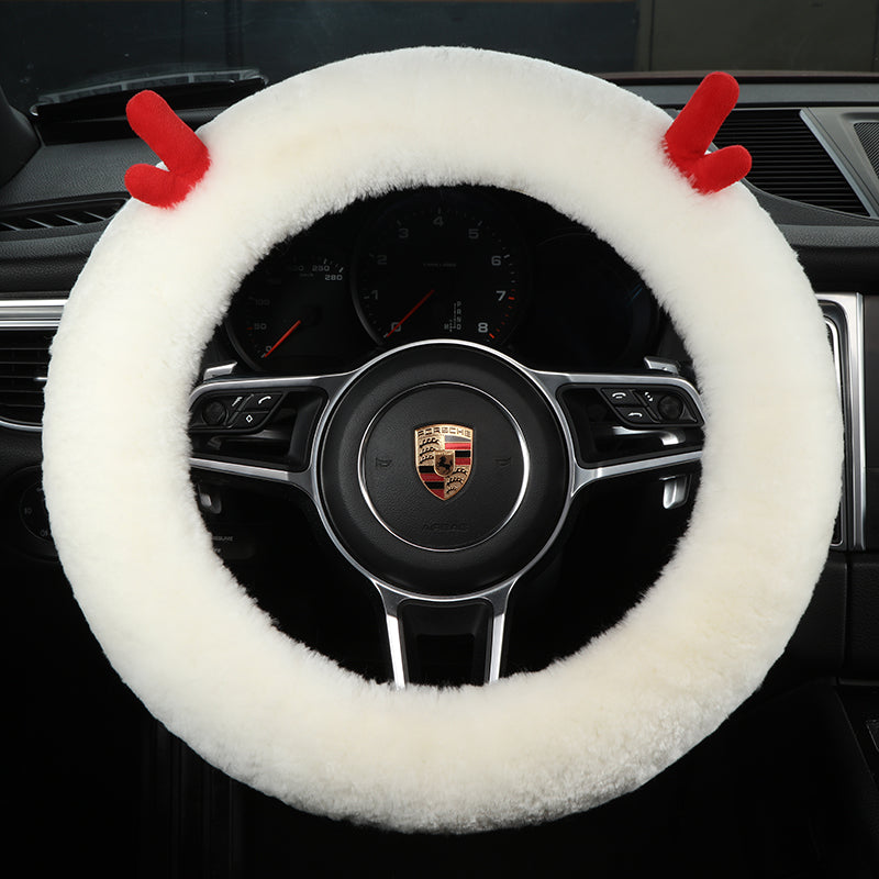 Avtomobil yun sükan örtüyü, qış Avstraliya yun cizgi filmi üslubunda, şirin və isti, universal.