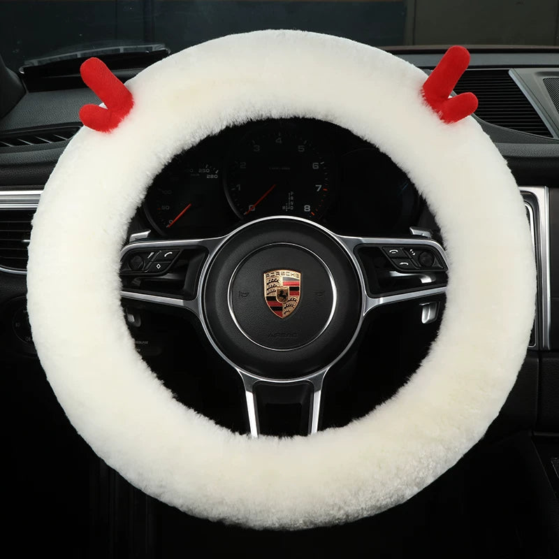 Avtomobil yun sükan örtüyü, qış Avstraliya yun cizgi filmi üslubunda, şirin və isti, universal.