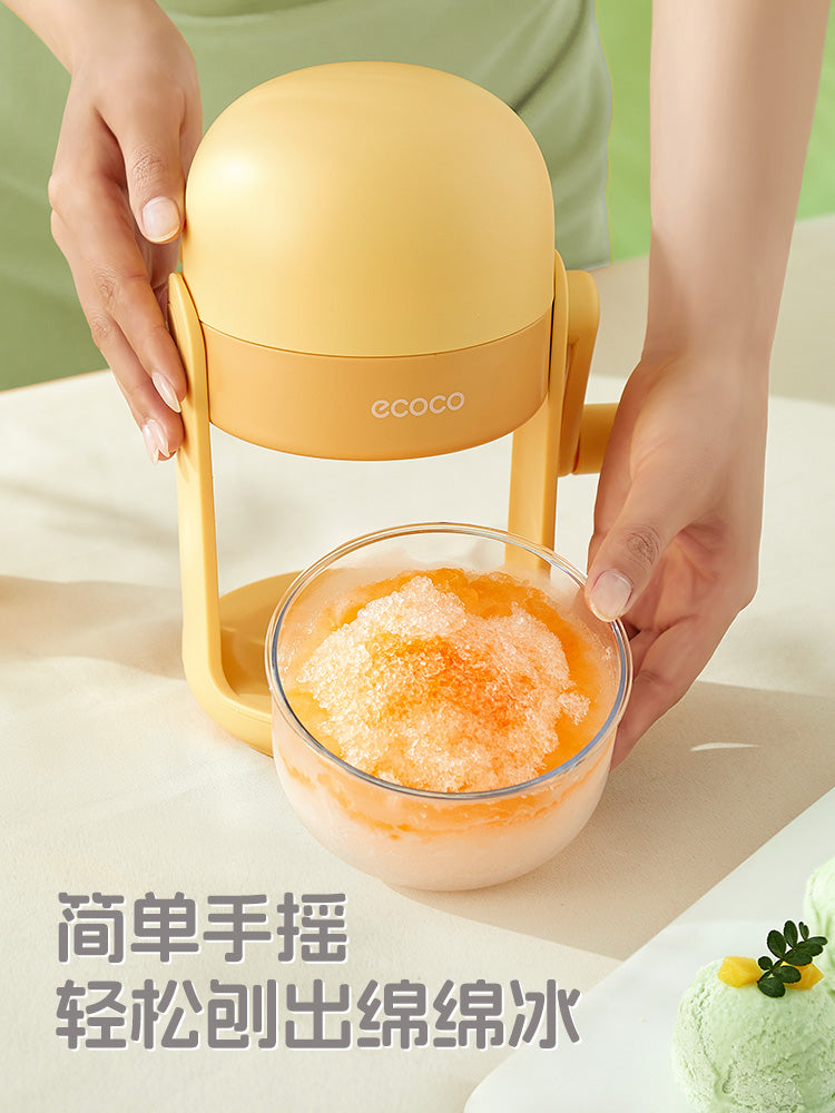 Ecoco manual qırxılmış buz maşını məişət kiçik dolu buz maşını fasiləsiz smoothie maşını əl ilə əyilmiş buz maşını tövlə tövləsi elektrik şəbəkəsindən çıxarılıb