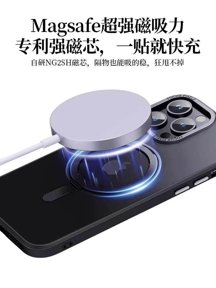 Apple 17promax mobil telefon qutusu üçün uyğun sərin şəkil maqnit tutucu yeni iphone16 qoruyucu qutu sadə yaradıcı 15pro hər şey daxil düşməyə qarşı Hava şəffaf 13 kişi və qadınlar üçün yüksək səviyyəli hiss 12 ultra nazik 14