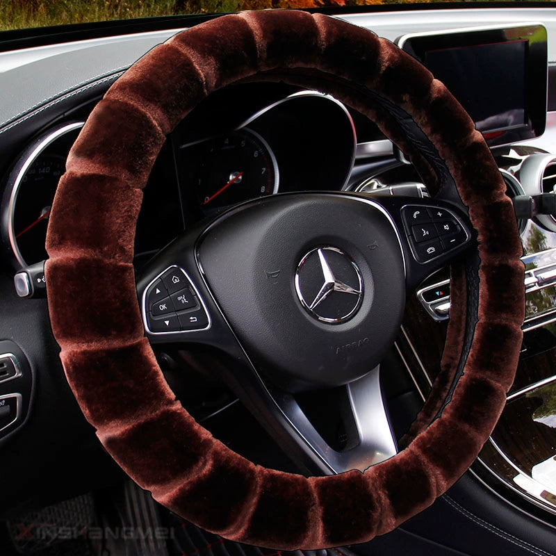 Avtomobil sükan örtüyü Qış Qısa Peluş Tutacaq Qapağı Universal Kişilər və Qadınlar Qış İsti Sürüşməz Müasir Volkswagen Lavida
