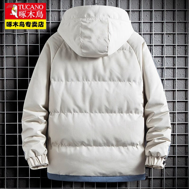 Woodpecker Kişilər üçün Aşağı Gödəkçə, Qış Şort Modeli, 2025 Yeni Gündəlik Pambıq Yastıqlı Gödəkçə, Başlıqlı, Çoxfunksiyalı, Qalın Pambıq Yastıqlı Palto, Dəbli