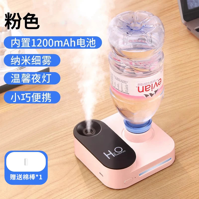 Mineral su şüşəsi nəmləndirici kiçik kondisionerli otaq böyük sprey usb mini yüksək səviyyəli ev səssiz yataq otağı portativ hava nəmləndirici nəmləndirici ofis masa üstü təkrar doldurulan çarpayının yanında