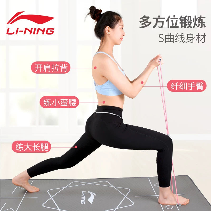 Li Ning 8 xarakterli gərginlik cihazı, açıq çiyinlər, gözəl bel, yoqa, omba və ayaq gücü məşqləri, uzanan elastik ip, ev fitnes avadanlığı