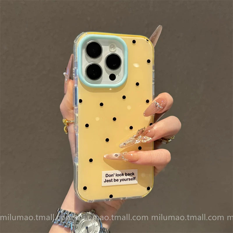 ins dopamin jeli təzadlı rəngli polka nöqtələri Apple 17promax mobil telefon qutusu üçün uyğundur 16ProMax yeni iPhone15pro internet ünlü 14 isti model 13 qadın modeli 12 hər şey daxil 11 düşməyə qarşı qol Plus