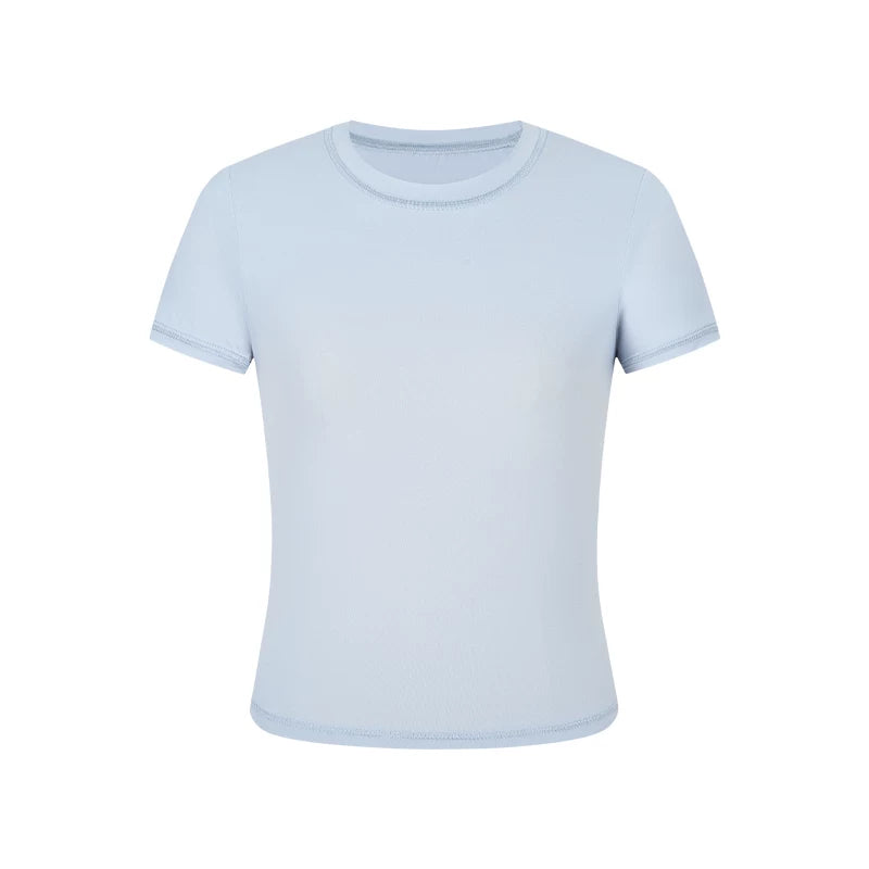 MosesQueen Qadınlar üçün Soyuducu Tez Quruyan Qısa Qollu Futbolka, Yay Fitnesi, İdman, Yoqa Topu