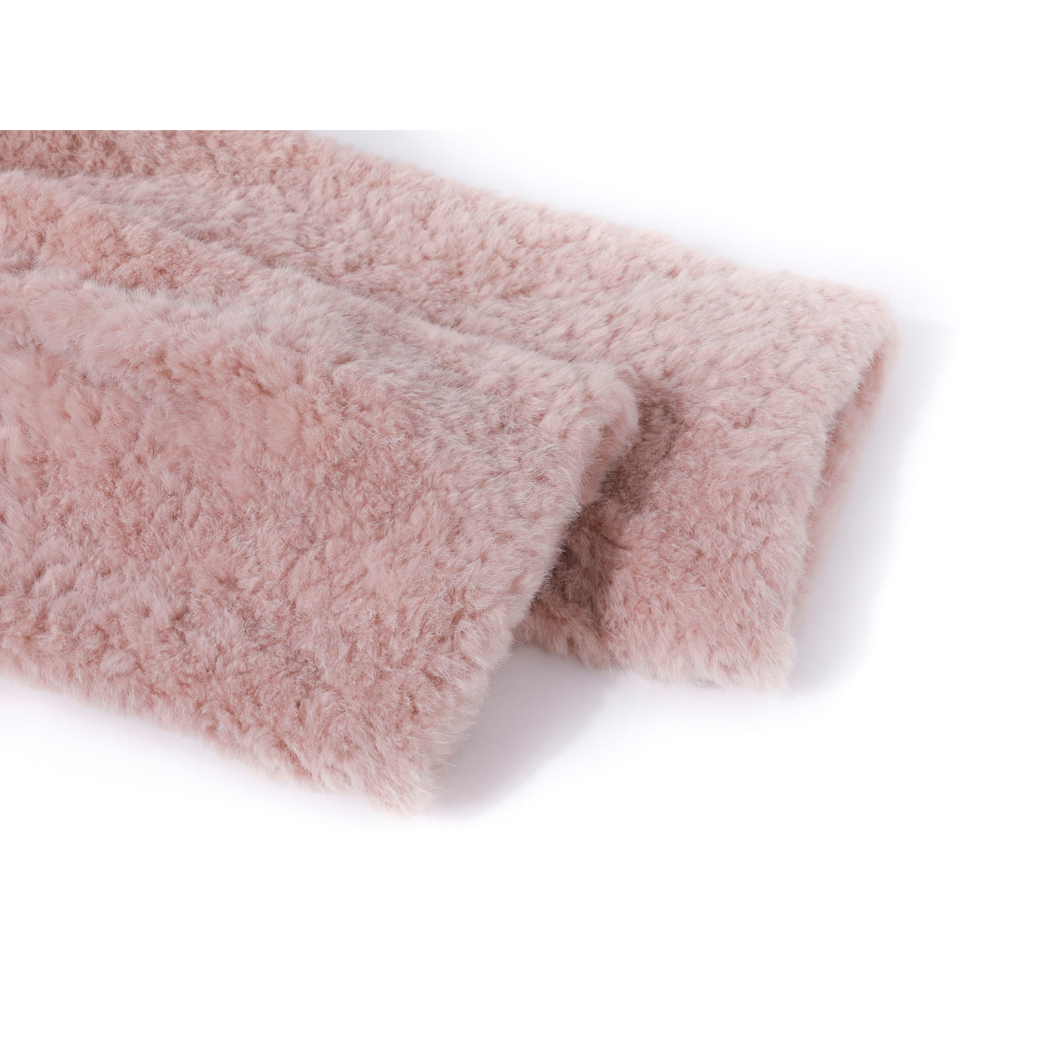 Qadınlar üçün Chola çəhrayı rəngli təmtəraqlı qısa palto, qış üçün yüksək keyfiyyətli isti qalın, ekoloji cəhətdən təmiz xəz və quzu yunundan hazırlanmış top