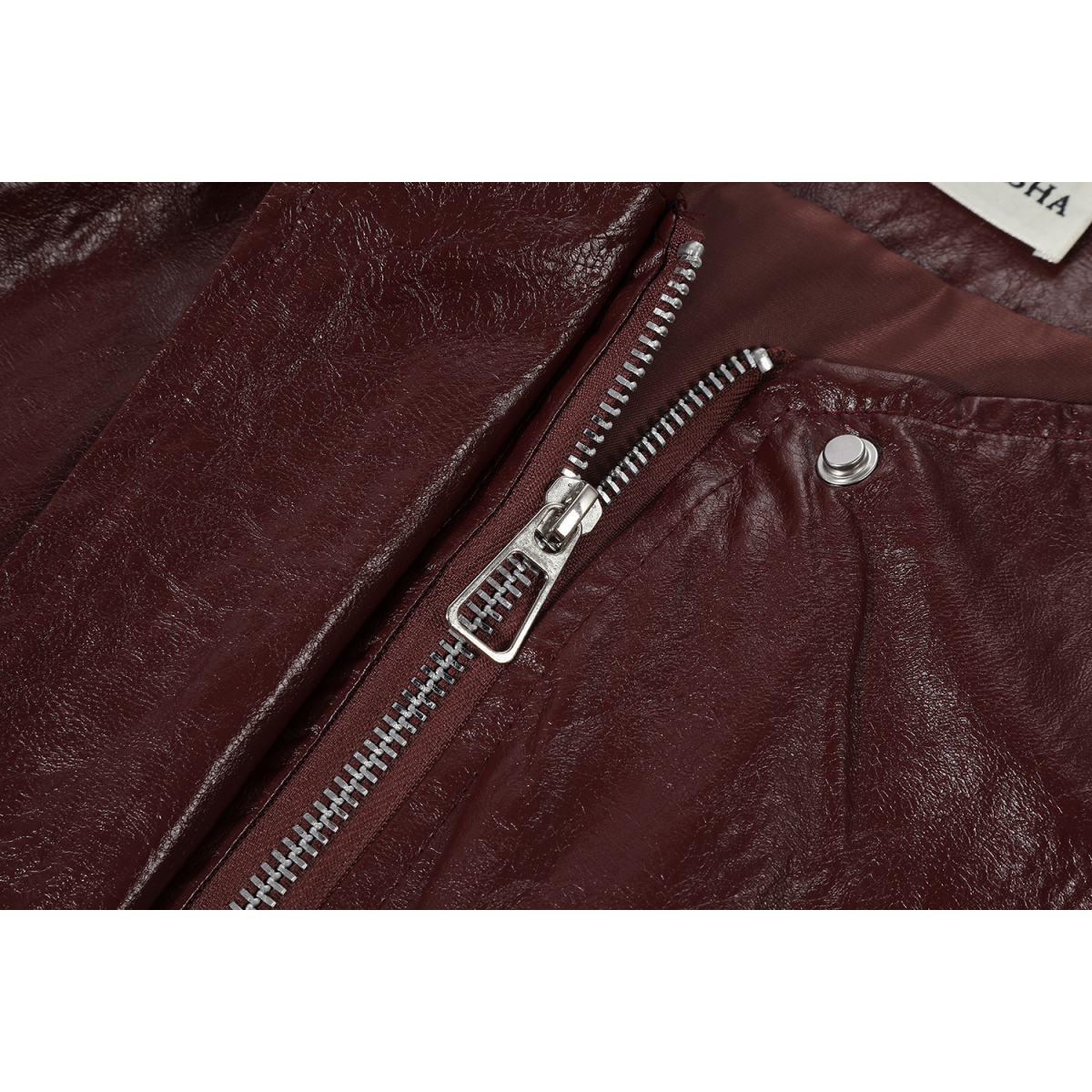 Chola Lisa Erkən Payız Modası Qolsuz Dəri Gödəkçə Qadın Dizaynı Unikal Dəyirmi Yaxalı Boş Üst