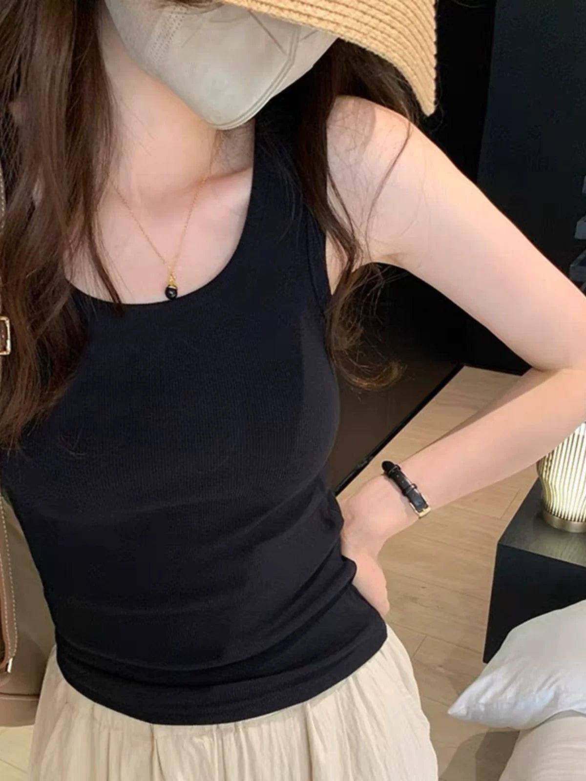 Seksual qızlar üçün moda kamzol, yeni Koreya versiyası, arıqlayan, döşləri örtən, gözəl bel, qadınlar üçün alt qolsuz top