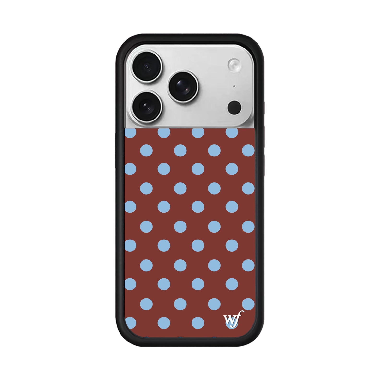 WFWE birgə markalı Polka Dots iPhone15/14/13ProMax/Plus Apple 16Pro mobil telefon üçün uyğun qara və ağ/qəhvəyi/sarı polka nöqtələri WF Avropa və Amerika modası düşməyə qarşı müdafiə