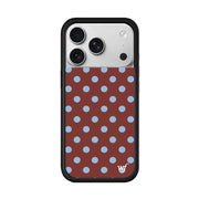 WFWE birgə markalı Polka Dots iPhone15/14/13ProMax/Plus Apple 16Pro mobil telefon üçün uyğun qara və ağ/qəhvəyi/sarı polka nöqtələri WF Avropa və Amerika modası düşməyə qarşı müdafiə