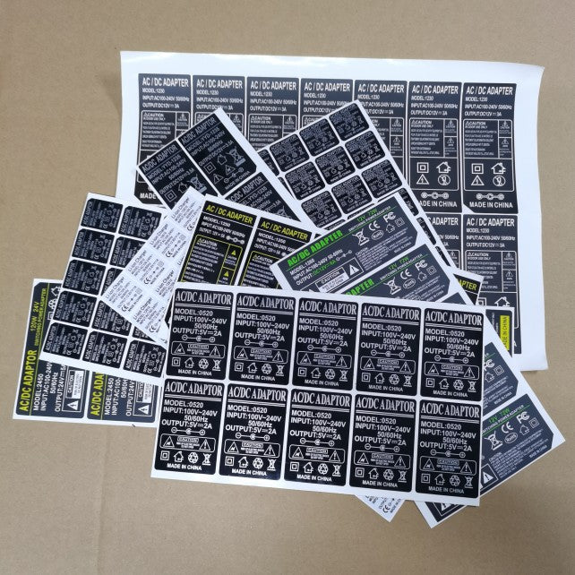 Enerji adapteri etiketi stiker 3V5V6V9V12V15V24V1A2A3A4A6A7A8A9A10A ad lövhəsi