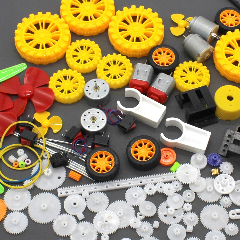 Texnologiya modeli material paketi dişli və rəf modeli oyuncaq aksesuarları diy avtomobil modeli gəmi modeli elmi təcrübə kiçik motor