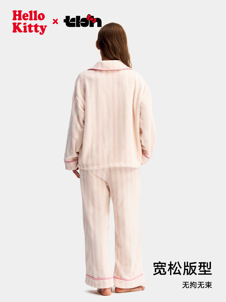 tbh Brutalist Home Hello Kitty Flanel Ev Geyimləri Dəsti Qadınlar üçün Qış Geyinilə bilən Pijama
