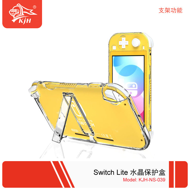 switch Lite oyun konsolu şəffaf qoruyucu kristal qutu mötərizə ilə yıxılmaya və sürüşməyə qarşı NS lite sərt çanta