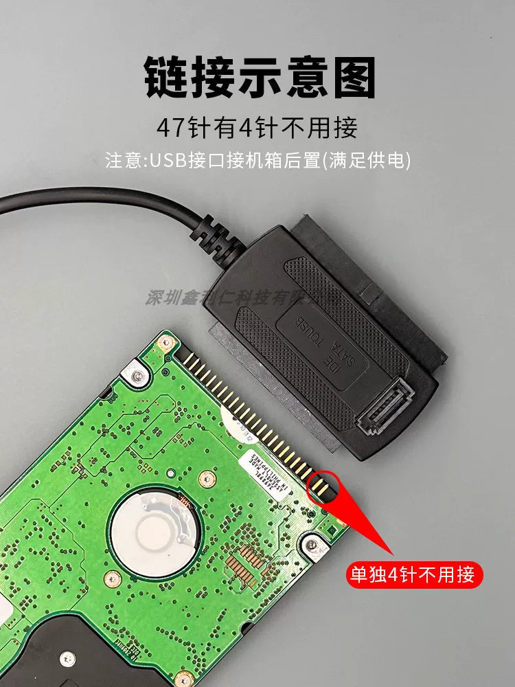 Köhnə sabit disk 43/44/47 pin USB3.0-a asan sürücü kabeli notebook 2,5 düymlük IDE paralel port oxuma məlumat kabeli
