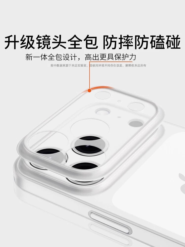 Apple 17pro max mobil telefon qutusu iphone16pro yeni qoruyucu örtük 15pm ultra nazik şəffaf şaxtalı düşməyə qarşı 14 sadə 12 niş yüksək səviyyəli silikon 13 sərt qabıq hər şey daxil kişilər üçün uyğun yumşaq