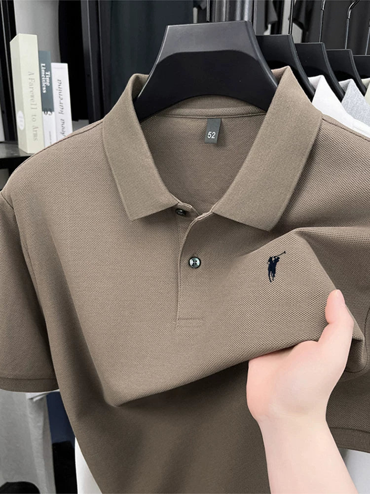 [Ole Brand Endirimi] Paul qısaqol kişi yay köynəyi yeni təmiz pambıq Amerika yaxalı polo köynək top
