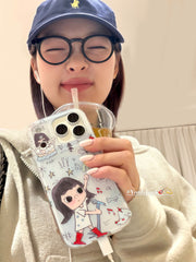 Yuri Park ins sevimli əyləncəli qraffiti ulduzu rok balaca qız 17 17pro Apple 17ProMax mobil telefon qutusu iPhone16 hər şey daxil 14 yeni 16Promax qoruyucu qutu 13