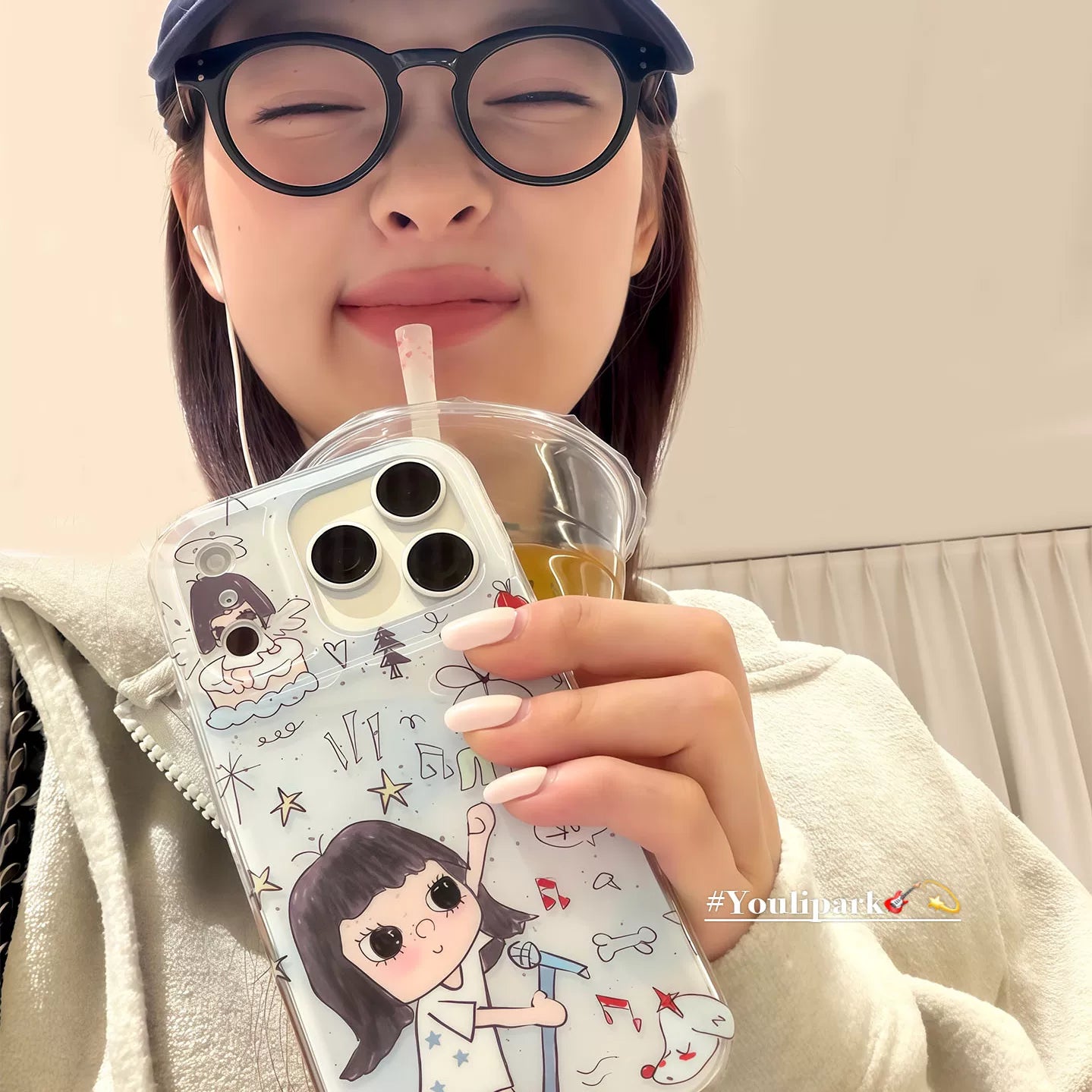 Yuri Park ins sevimli əyləncəli qraffiti ulduzu rok balaca qız 17 17pro Apple 17ProMax mobil telefon qutusu iPhone16 hər şey daxil 14 yeni 16Promax qoruyucu qutu 13