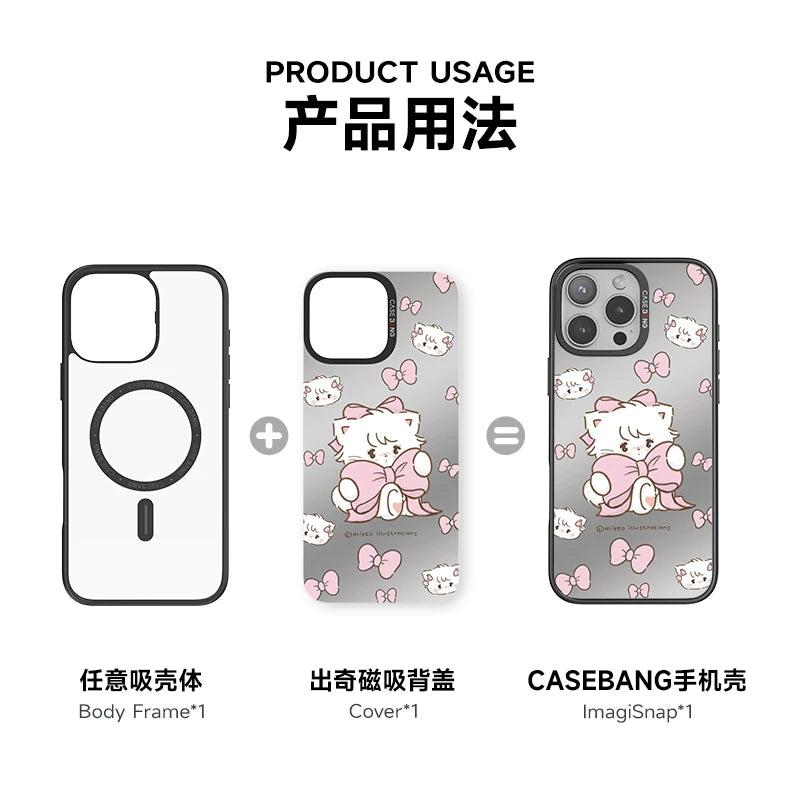 [Zhu Xudan ilə eyni üslub] iPhone17ProMax/17Pro/17e/16promax/15 maqnitli yeni Apple mobil telefon qutusu üçün uyğun olan CASEBANGx mikko yaramaz gündəlik seriyası