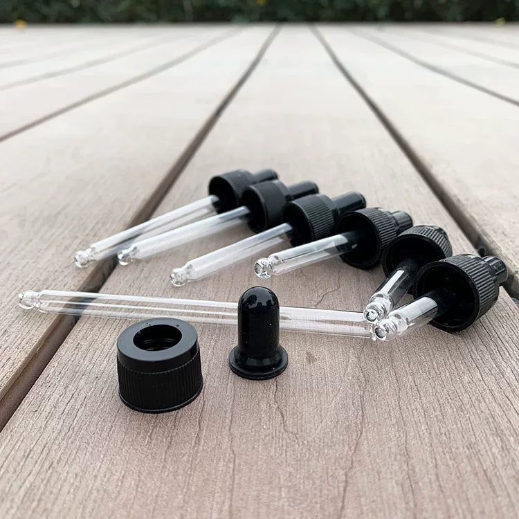 18 diş damcı üzük qara rezin baş damcısı efir yağı şüşəsi aksesuarları yb şüşəsi doTERRA şüşəsi üçün uyğun yivli üzük damcı qapağı