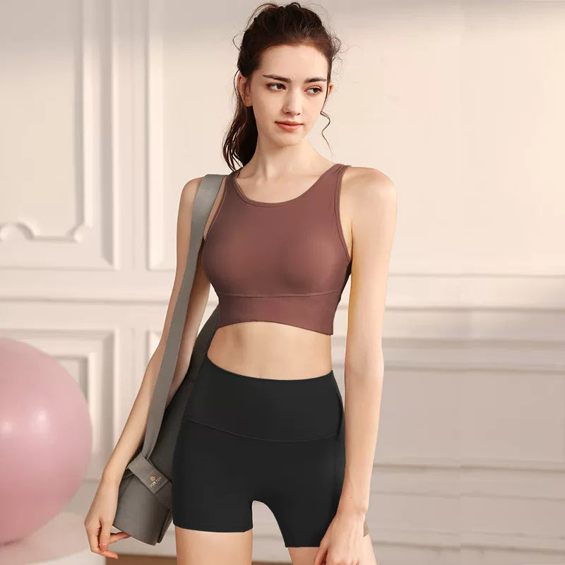 Hamısı bir yerdə idman büstqalteri, zərbəyə davamlı qaçış, yüksək intensivlikli yoqa büstqalteri, sinə yastığı olan Pilates arxası üçün gözəl fitnes jileti