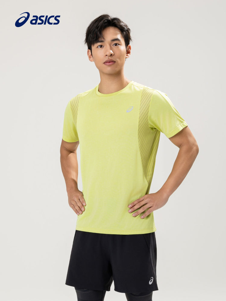 ASICS yeni kişilər üçün əks etdirən gecə qaçışı qısaqollu nəm uducu, tez quruyan, yumşaq və rahat idman qısaqol köynəyi