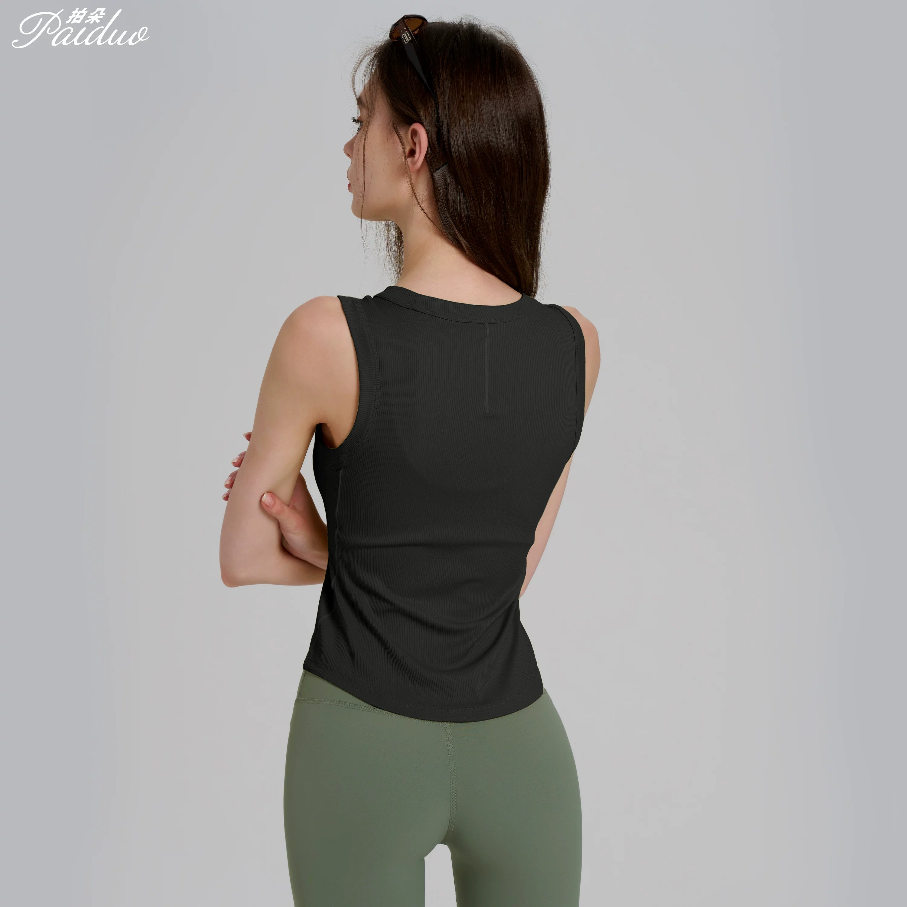 Paido Yırtıqlı İdman Jileti Qadın Tez Quruyan Nəfəs ala bilən Yoqa Büstqalteri Daranma Arıqlama Pilates Məşqi Fitness Topu