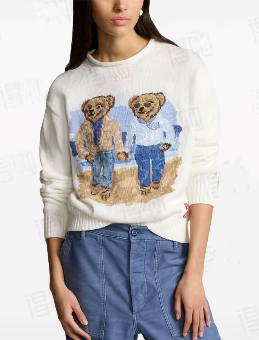 Qadın Sviteri R*L Saf Pambıq 2025 Erkən Yaz Ayı Trikotajı