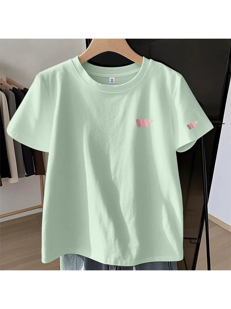 Jeanswest ərik rəngi sağ çiyinli qısaqol qadın köynəyi 2026 yay yeni isti stil qadın təmiz pambıq qısaqol top A
