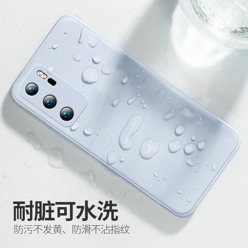 Huawei P40 mobil telefon qutusu üçün uyğundur yeni maye silikon p40pro düz kənar düşməyə qarşı P40PRO+ qoruyucu örtük qrafit qara kvadrat əyri ekran ELS-AN00 kişilər və qadınlar üçün sadə düz rəngli yumşaq qabıq