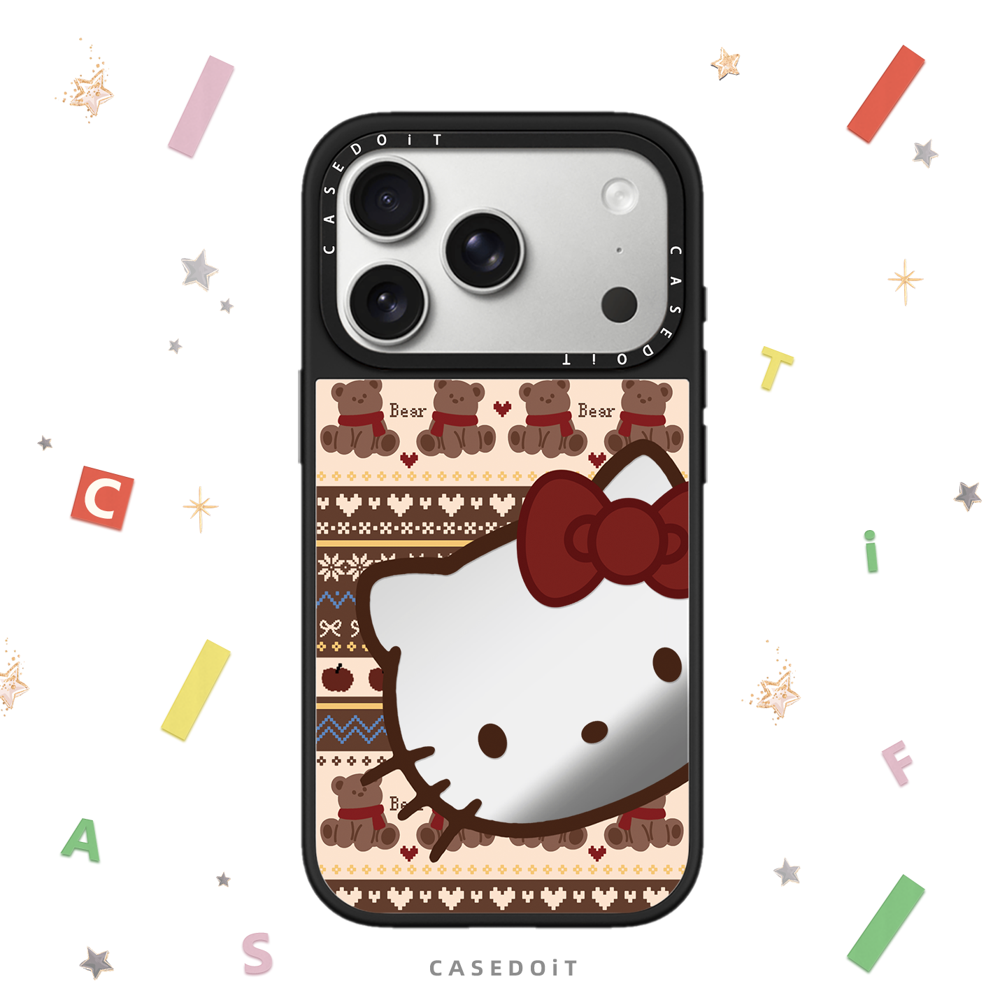 C markası ilə əməkdaşlıq edən MagSafe maqnit Fair Isle Kitty iPhone 17, 16 Pro Max, Apple 15 Pro güzgü örtüyü, 14 Plus qoruyucu korpus, 13 cizgi filmi üslubunda, 12 Yapon və Koreya üslubunda Air qadın korpusu.