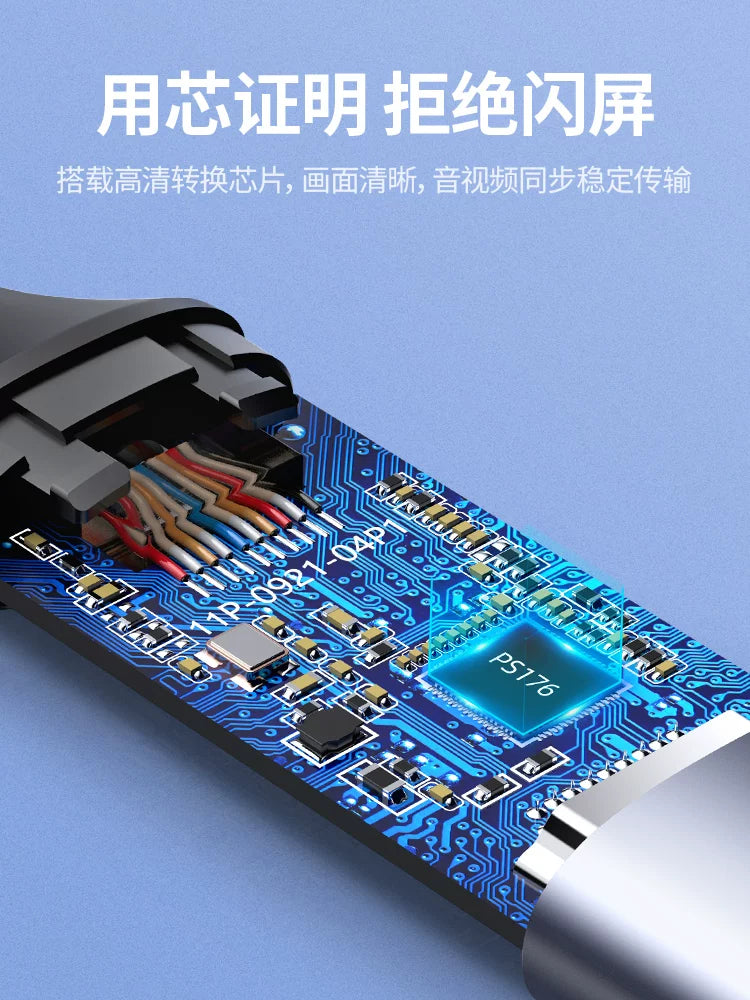 Greenlink typec-dən hdmi-yə çevirmə kabeli 4k yüksək dəqiqlikli noutbuk ekranı proyeksiya kabeli usb-c-dən hdmi cib telefonuna televizora eyni ekran çevirmə başlığı Thunderbolt 3-dən hdmi monitor adapterinə fiş