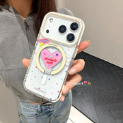 Yuri Park ins Koreya şirin rəngli ulduz sevgi maqnit stend 17 17pro Apple 17ProMax mobil telefon üçün korpus iPhone16 hər şey daxil 14 qız 16Promax qoruyucu örtük