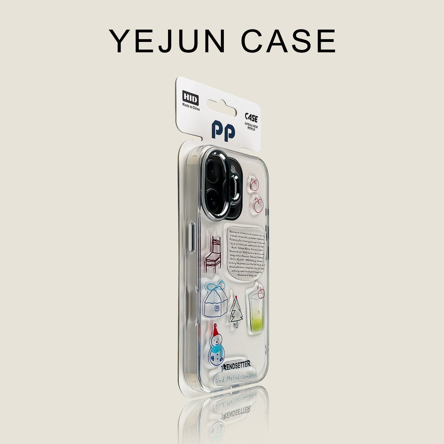 Yejun iphone16/16pro mobil telefon qutusu üçün uyğundur 17 şəffaf çəhrayı qar adamı alma 16promax sərt qabıq yumşaq kənar 15pro böyük dəlik 14 yaradıcı cüt 13 internet ünlü 12 metal düymə 16plus