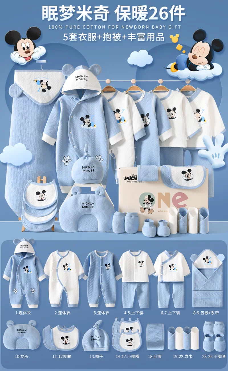 Disney Yenidoğulmuş Körpə Geyimləri Hədiyyə Dəsti - Yenidoğulmuşlar, Bir Aylıq Bayram və Yüksək Səviyyəli Hədiyyə üçün İdealdır