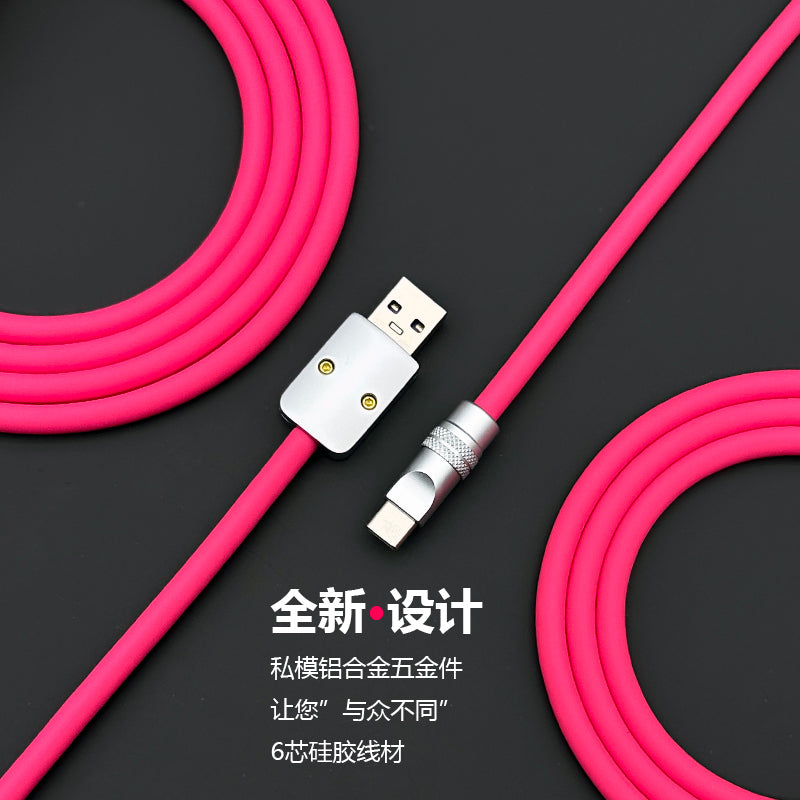 Apple IPHONE mobil telefonu üçün uyğun maye yumşaq silikon LIGHTNING avtomobili üçün şarj məlumat kabeli USB uzadılması