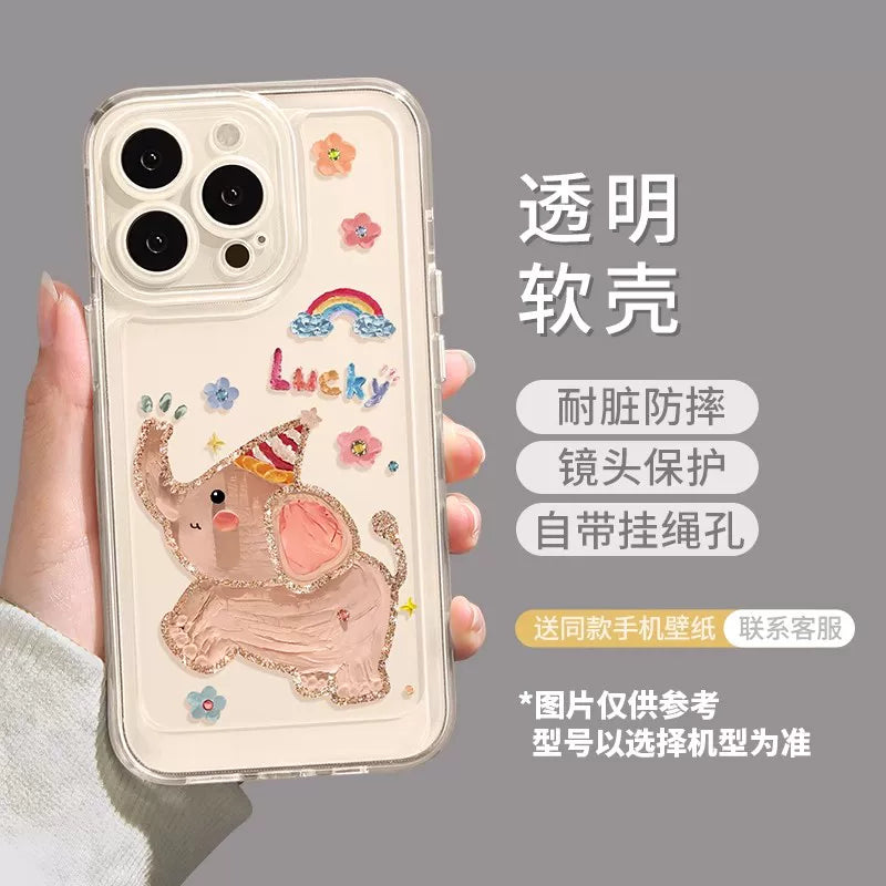Uston Apple 17 mobil telefon qutusu üçün uyğundur, yeni iphone17promax yağlı boya piggy 17pro cute 16 yağlı boya bala 15 şəffaf 14 yumşaq qabıq 13 cizgi filmi 12 isti model 11 dəst 17air