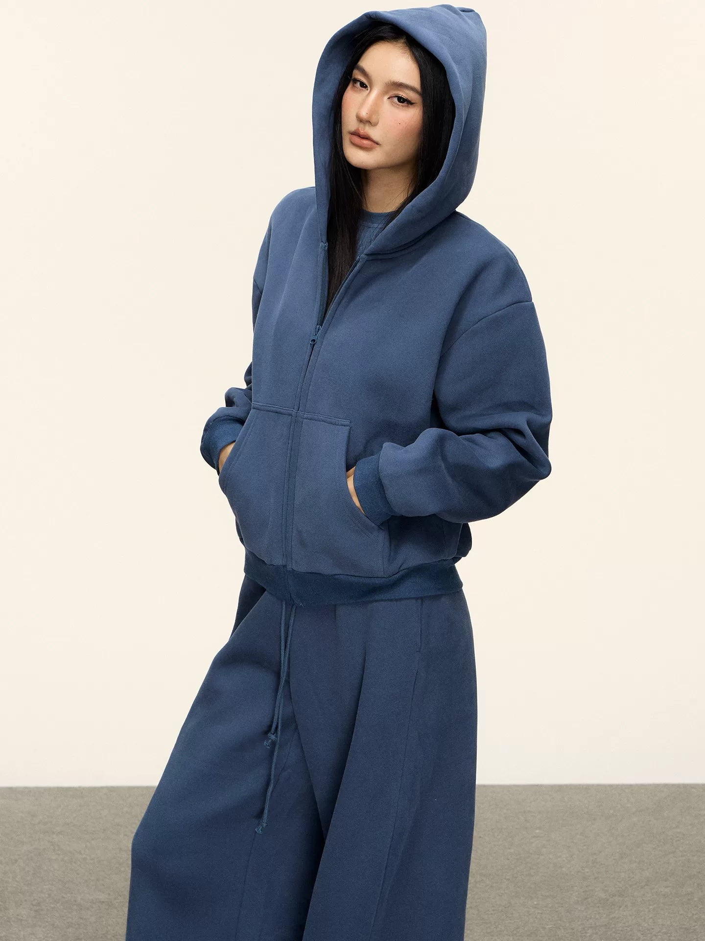 Anna Anae Merlad Qadınlar üçün Sweatshirt Dəsti, Yaz/Payız, Üç Hissəli Dəst (Qəhvəyi Daxili Təbəqə, Xarici Təbəqə, Sweatpants)