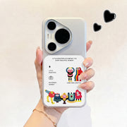 Məktub canavar şəkli Huawei pura90promax cib telefonu qabı pura90pro dəri silikon qutu pura90Pura80ultra imitasiya dəri qoruyucu çanta p70 yüksək səviyyəli p60 qadın