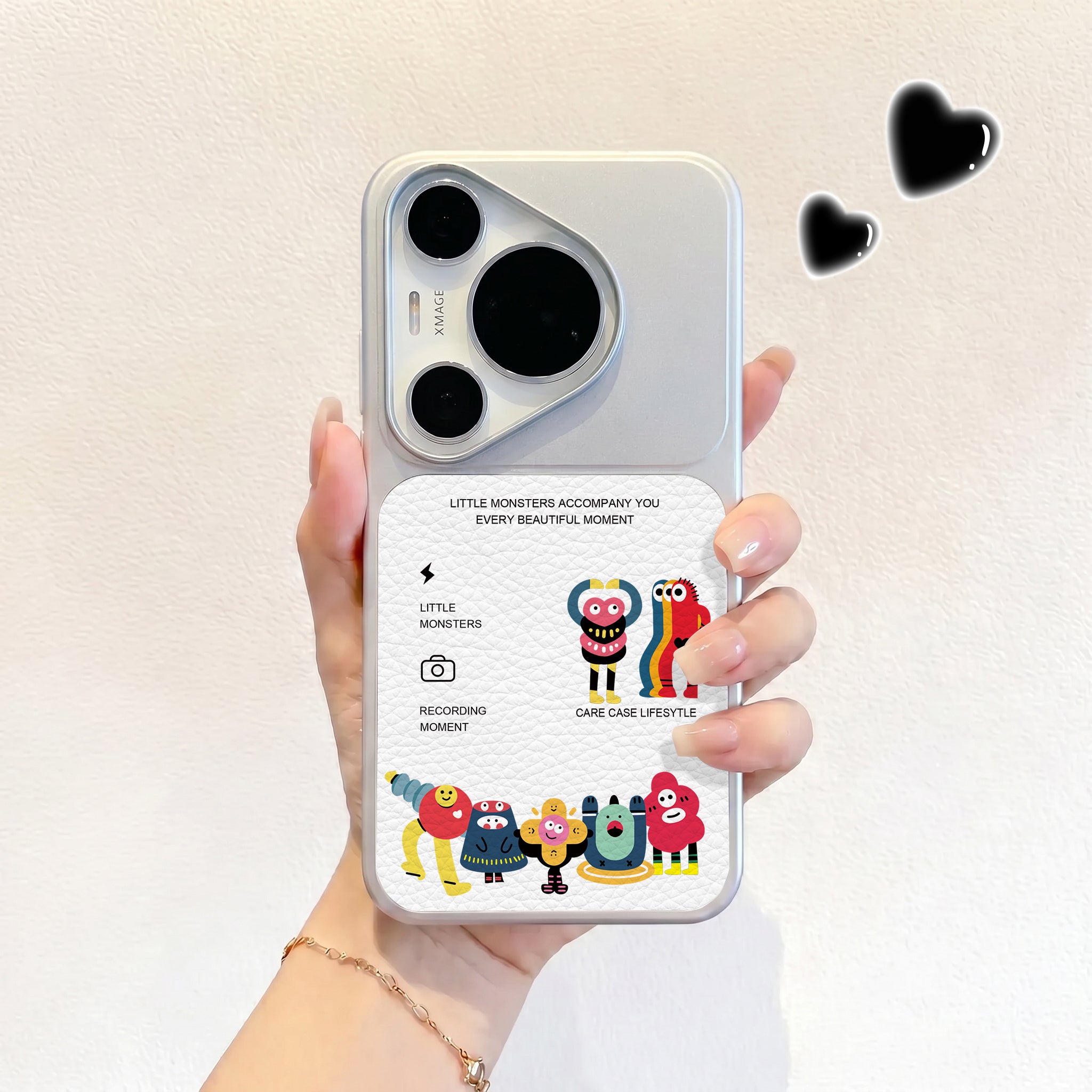 Məktub canavar şəkli Huawei pura90promax cib telefonu qabı pura90pro dəri silikon qutu pura90Pura80ultra imitasiya dəri qoruyucu çanta p70 yüksək səviyyəli p60 qadın