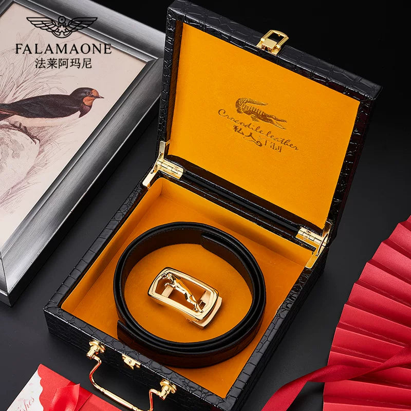 Kişilər üçün Armani Timsah Dəri Kəmər, Yüngül lehimli Avtomatik Toka, Qəşəng Gündəlik Orijinal Dəri Şalvar Kəmər, Sadə Kişi Bel Kəməri