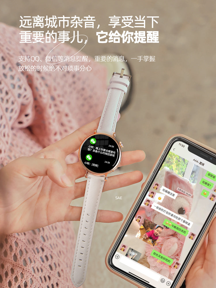 Qadınlar üçün Ağıllı Saat 2025 Yığcam Yağ Azaldıcı Bluetooth Telefonu Android Telefonları üçün Qadınlar üçün Ürək dərəcəsi Məşq bilərzik