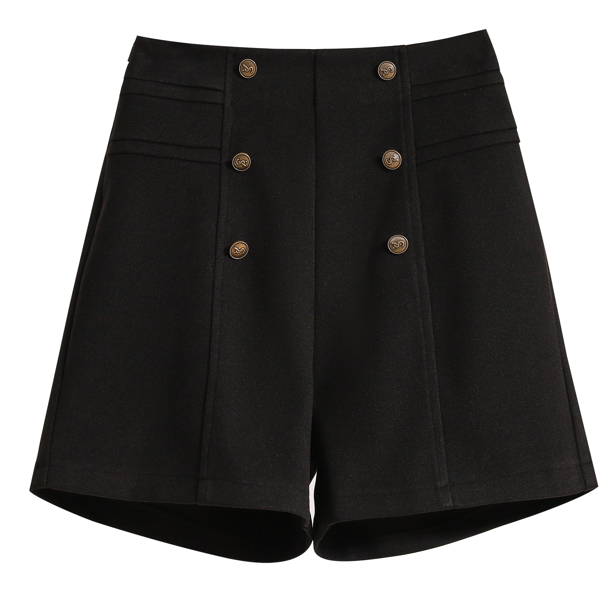 Women's oversized, high-waisted wool shorts, perfect for fall wear, stylish design, slimming, double-breasted, A-line wide-leg bootcut pants.